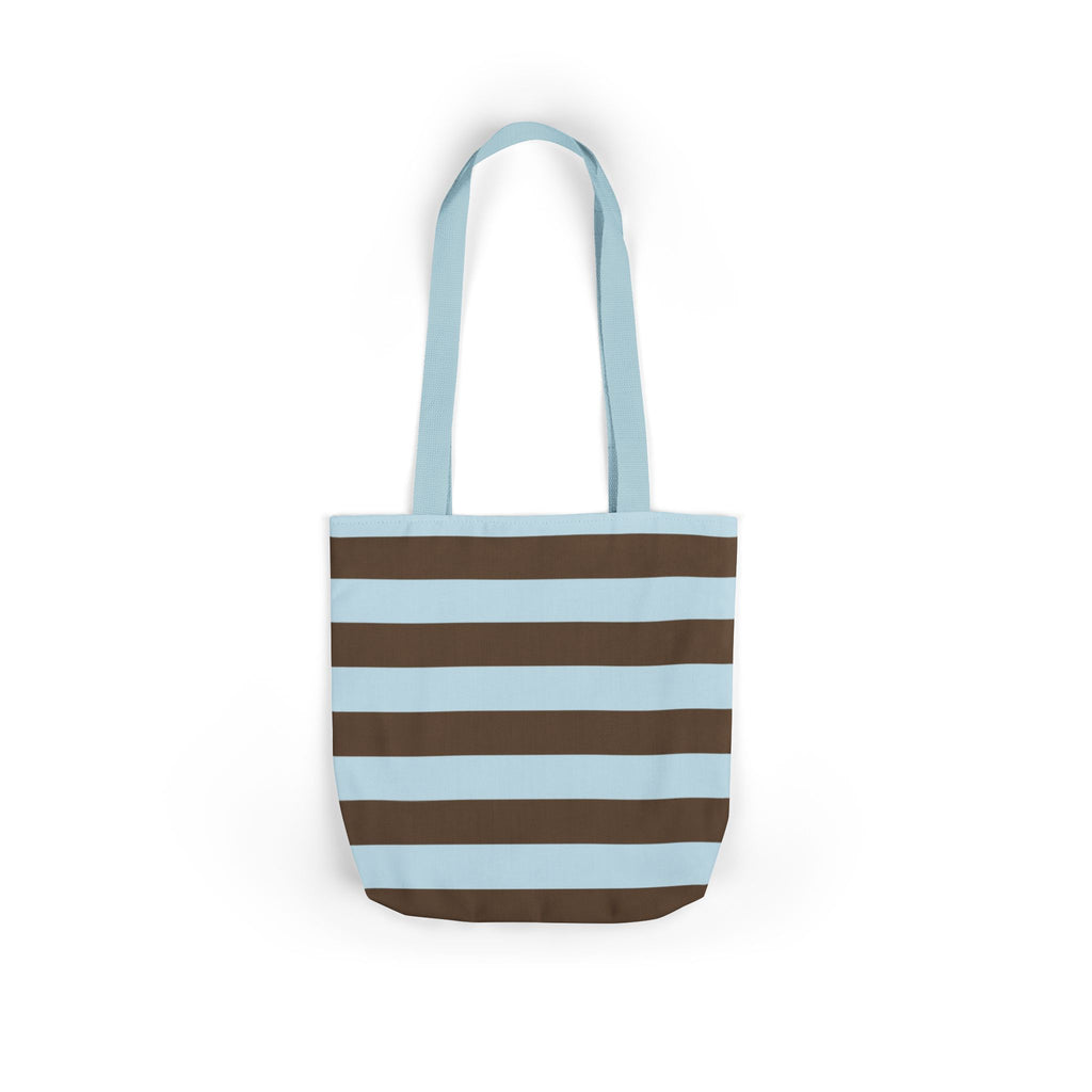 Striped Canvas Tote Bag — Blue & Brown Beach-Ready Shopper