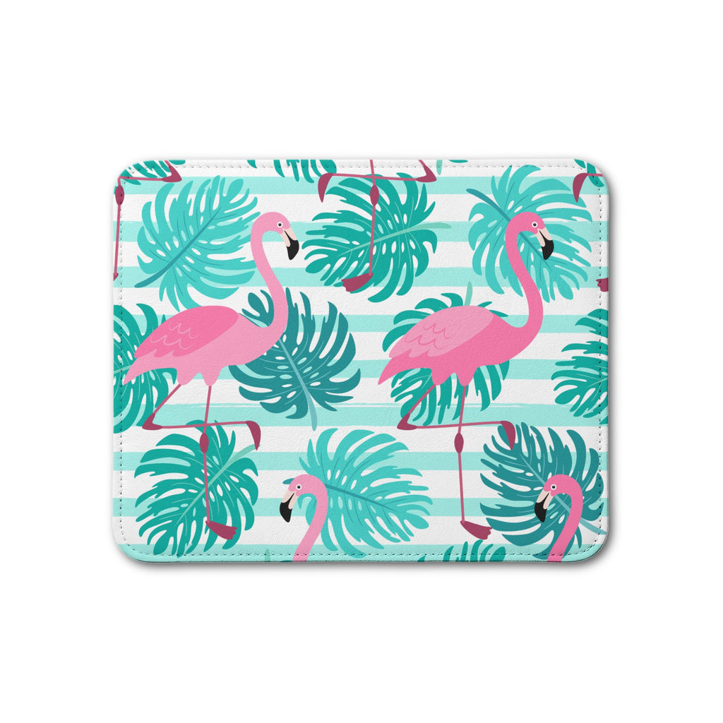 Pink Flamingo Palm Style Leather Placemat - Table Decor