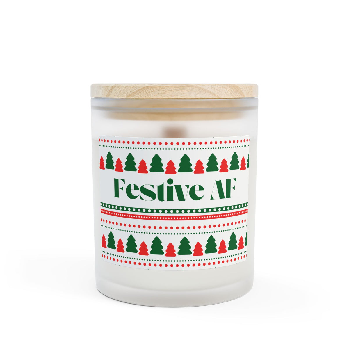 Funny Holiday Candle — “Festive AF” Frosted Glass 11oz