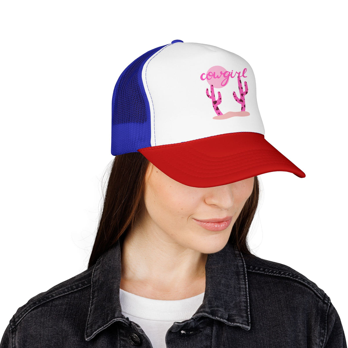 Cowgirl Cactus Print Foam Trucker Hat