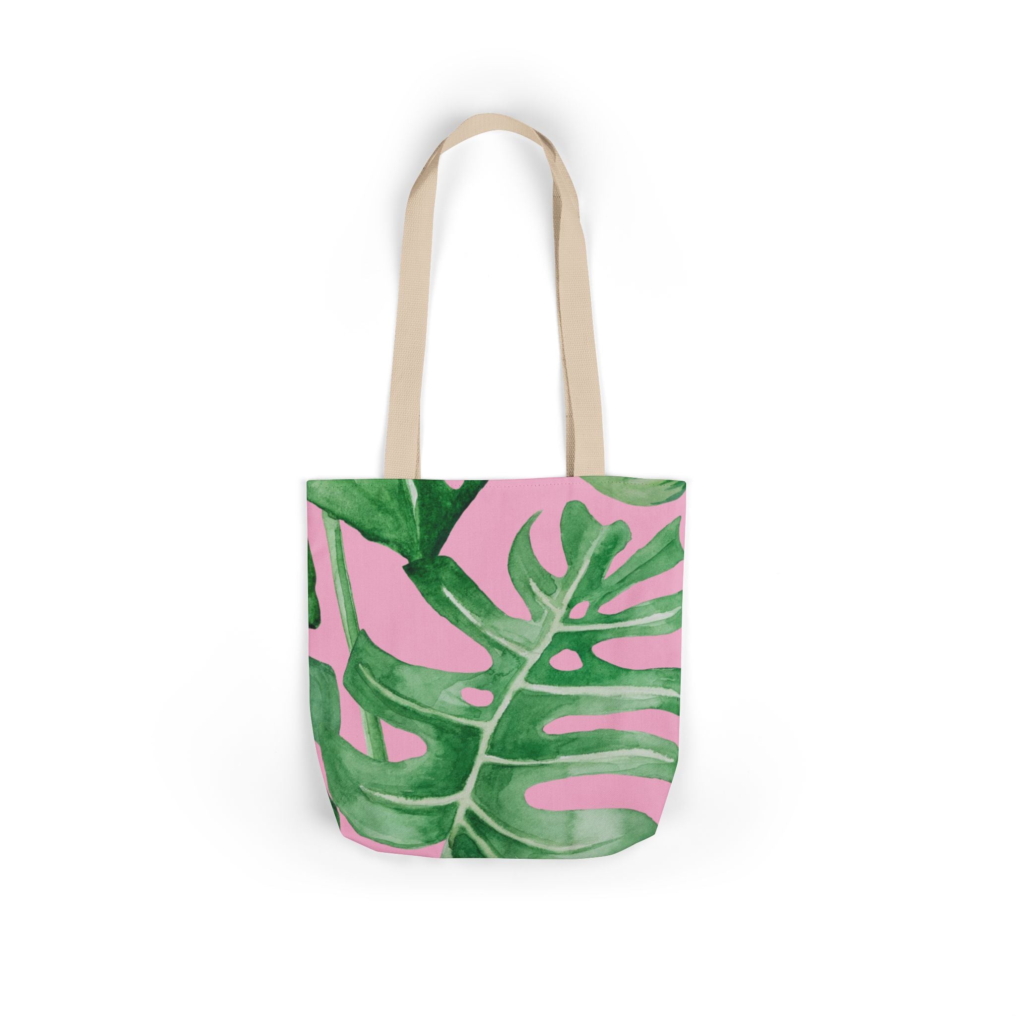 Striped Canvas Tote Bag — Tropical Beach-Ready Shopper