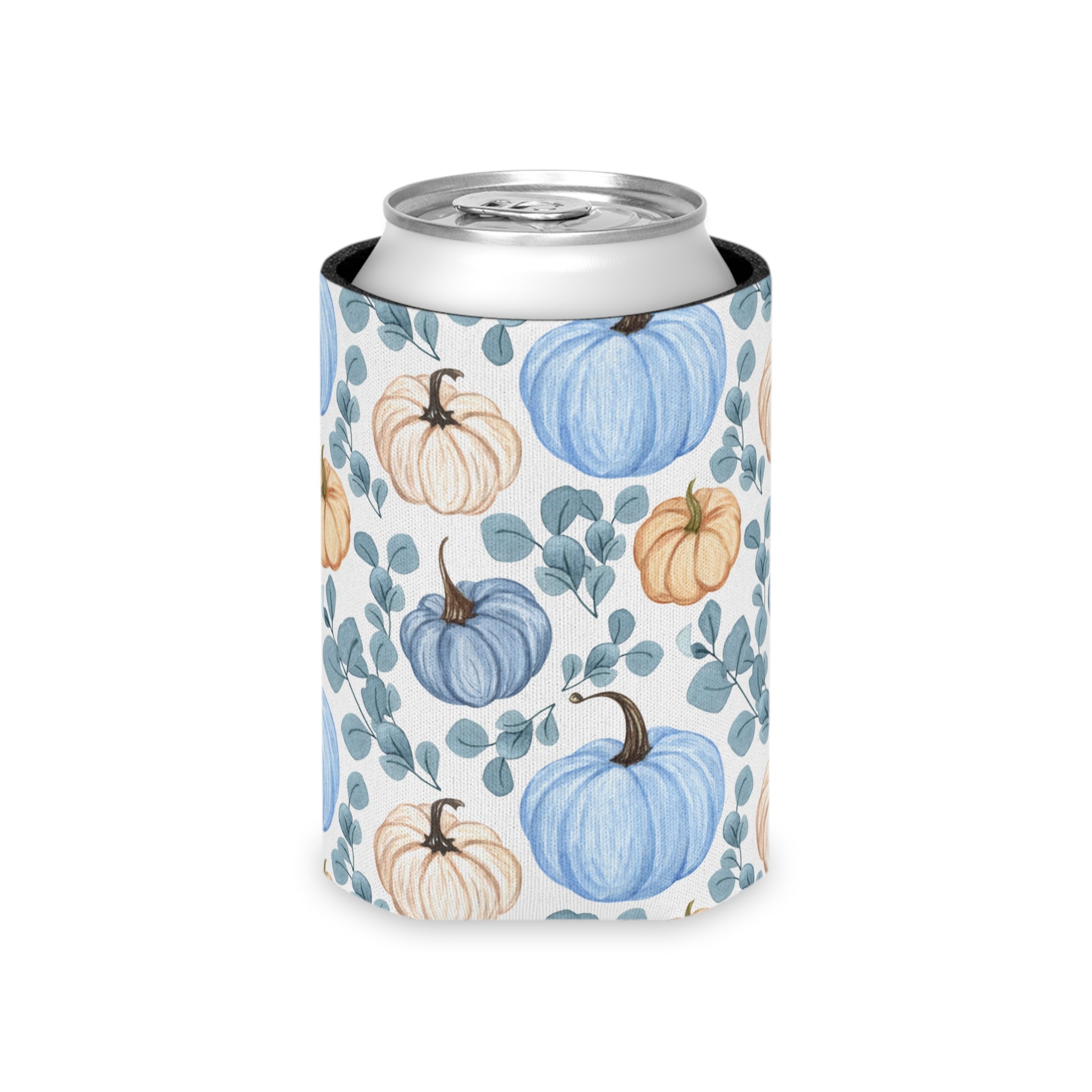 Blue Orange Pumpkin Halloween Can Cooler –Fall Autumn Halloween