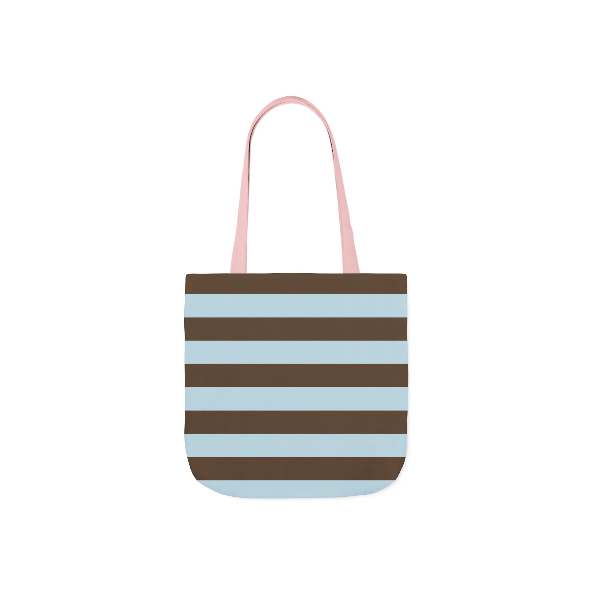 Striped Canvas Tote Bag — Blue & Brown Beach-Ready Shopper