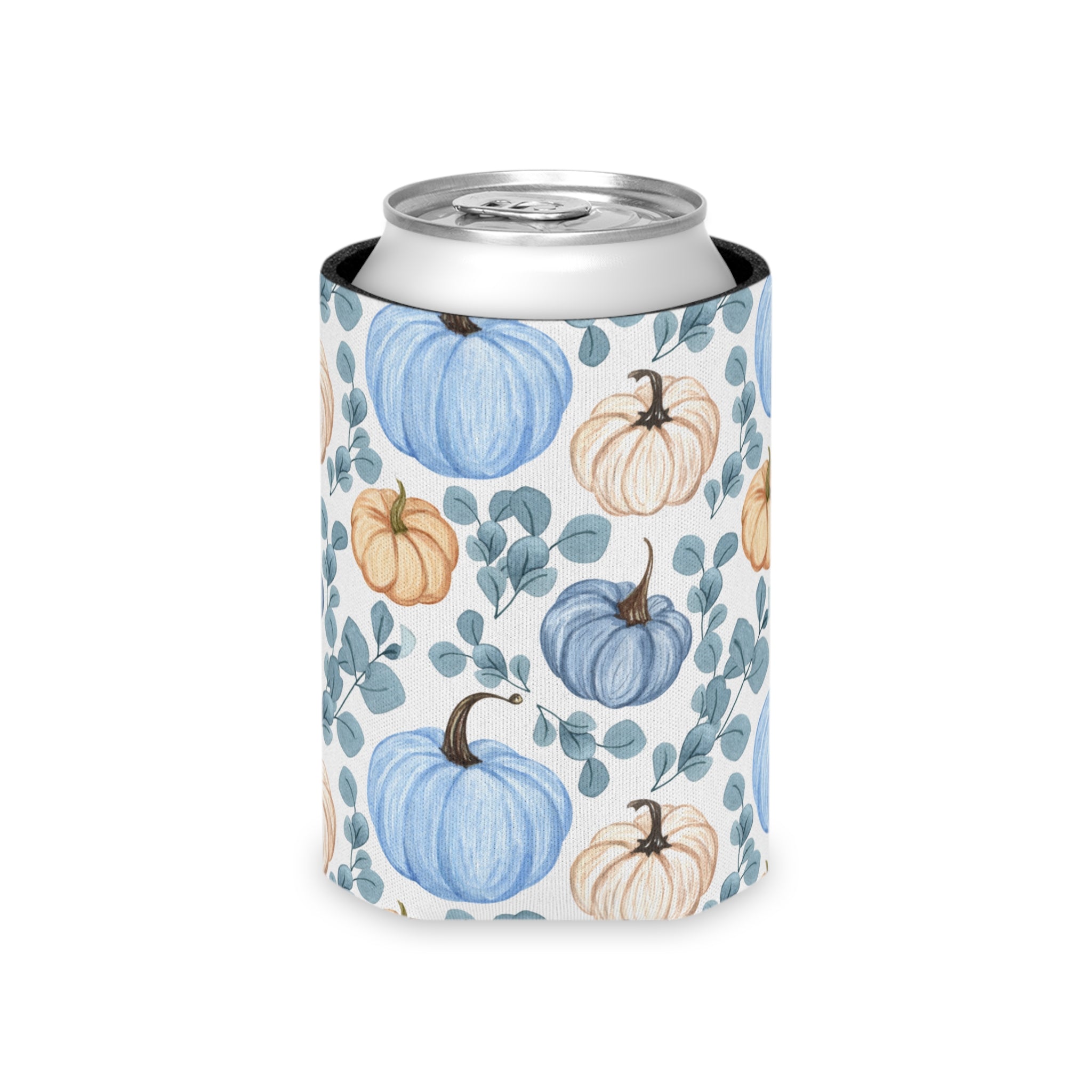 Blue Orange Pumpkin Halloween Can Cooler –Fall Autumn Halloween