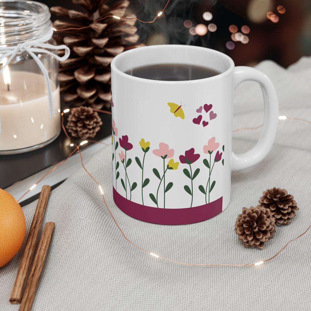 Floral Mug — Ceramic Coffee Cup