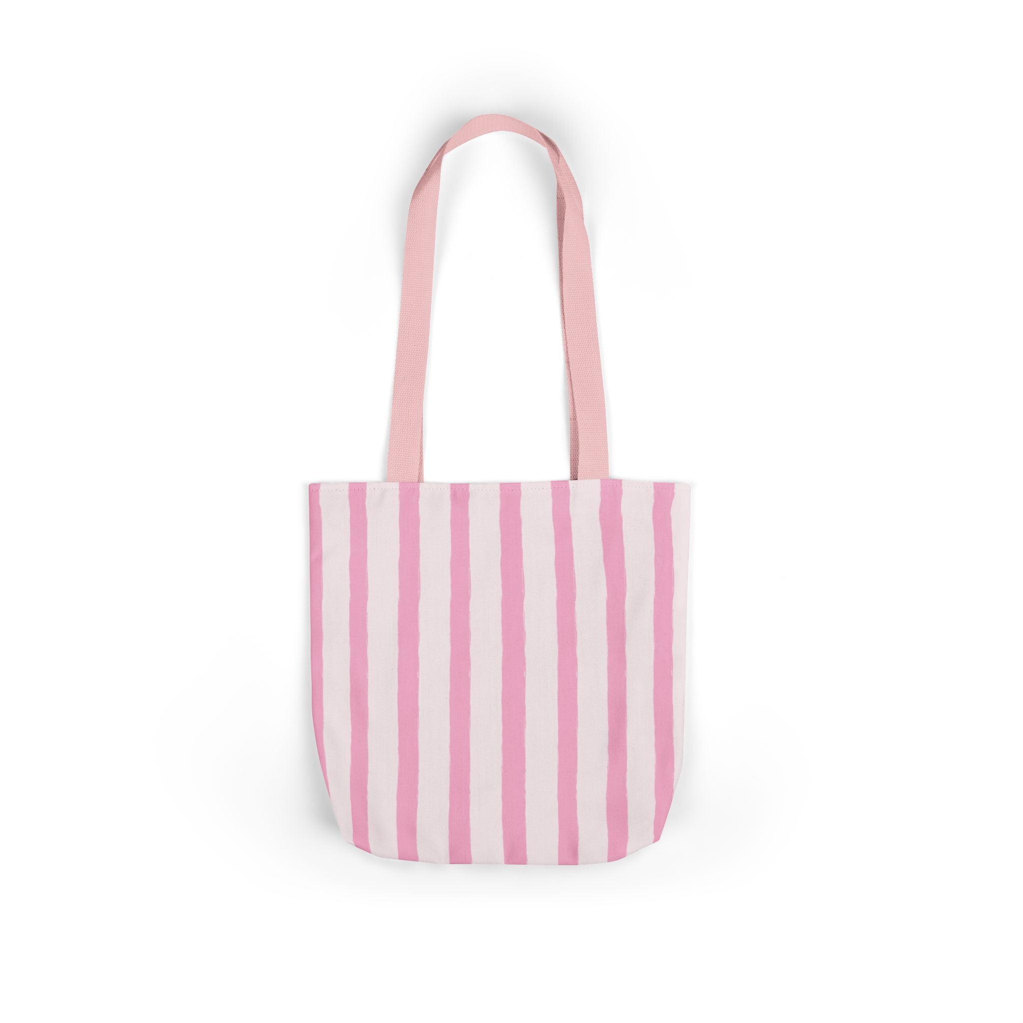 Canvas Tote Bag — Pink Stripe Beach-Ready Shopper