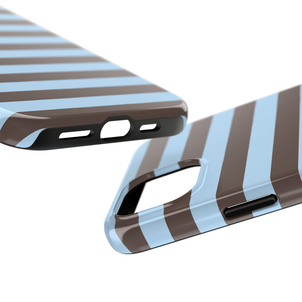 iPhone Case Blue Brown Stripes