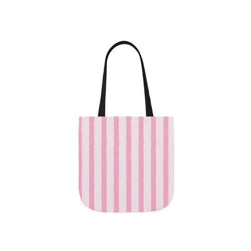 Canvas Tote Bag — Pink Stripe Beach-Ready Shopper