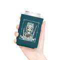 Spooky Vibes Creepy Goth Girl Black Cat Can Cooler –Fall Autumn Halloween