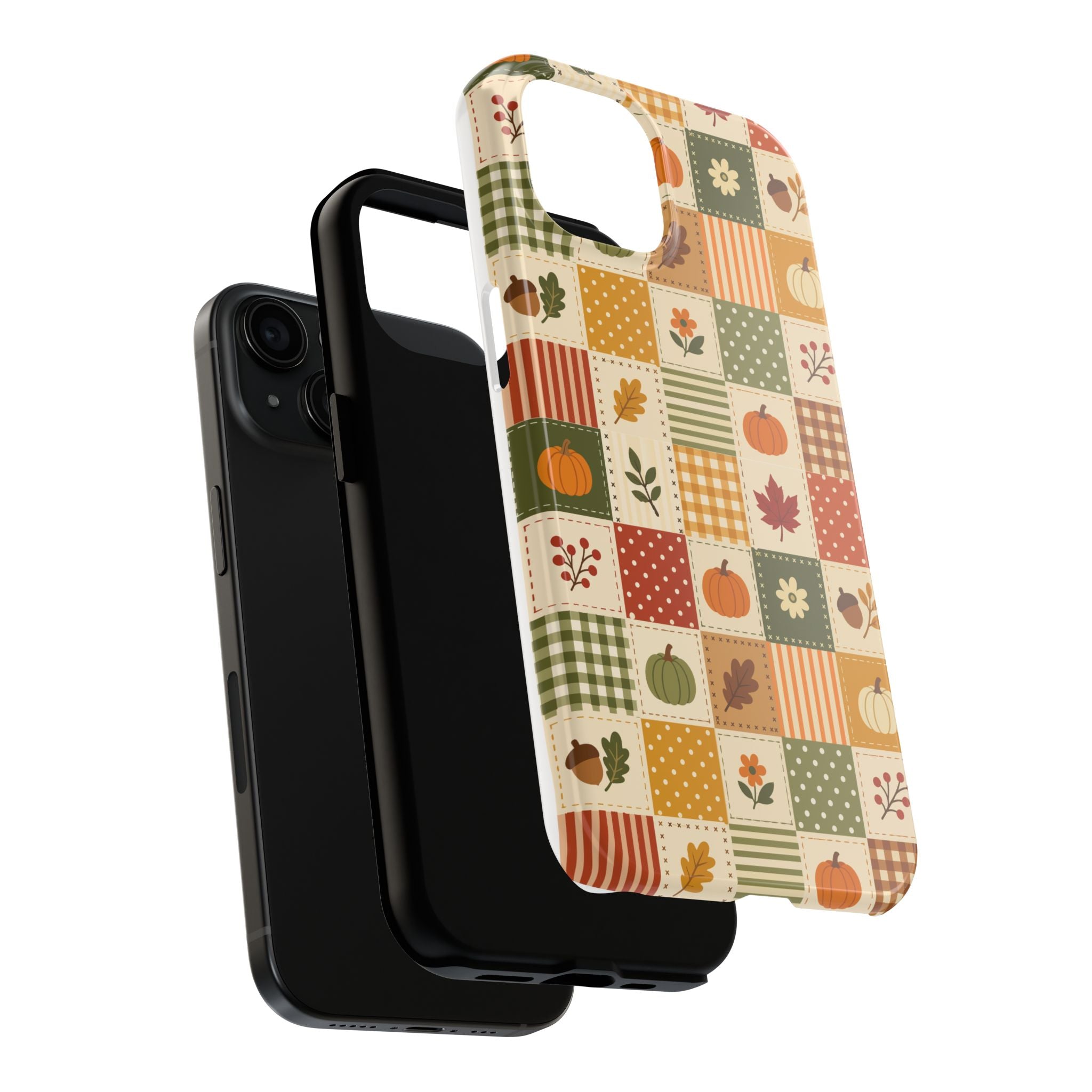 iPhone Case - Patchwork Orange Green Halloween Theme