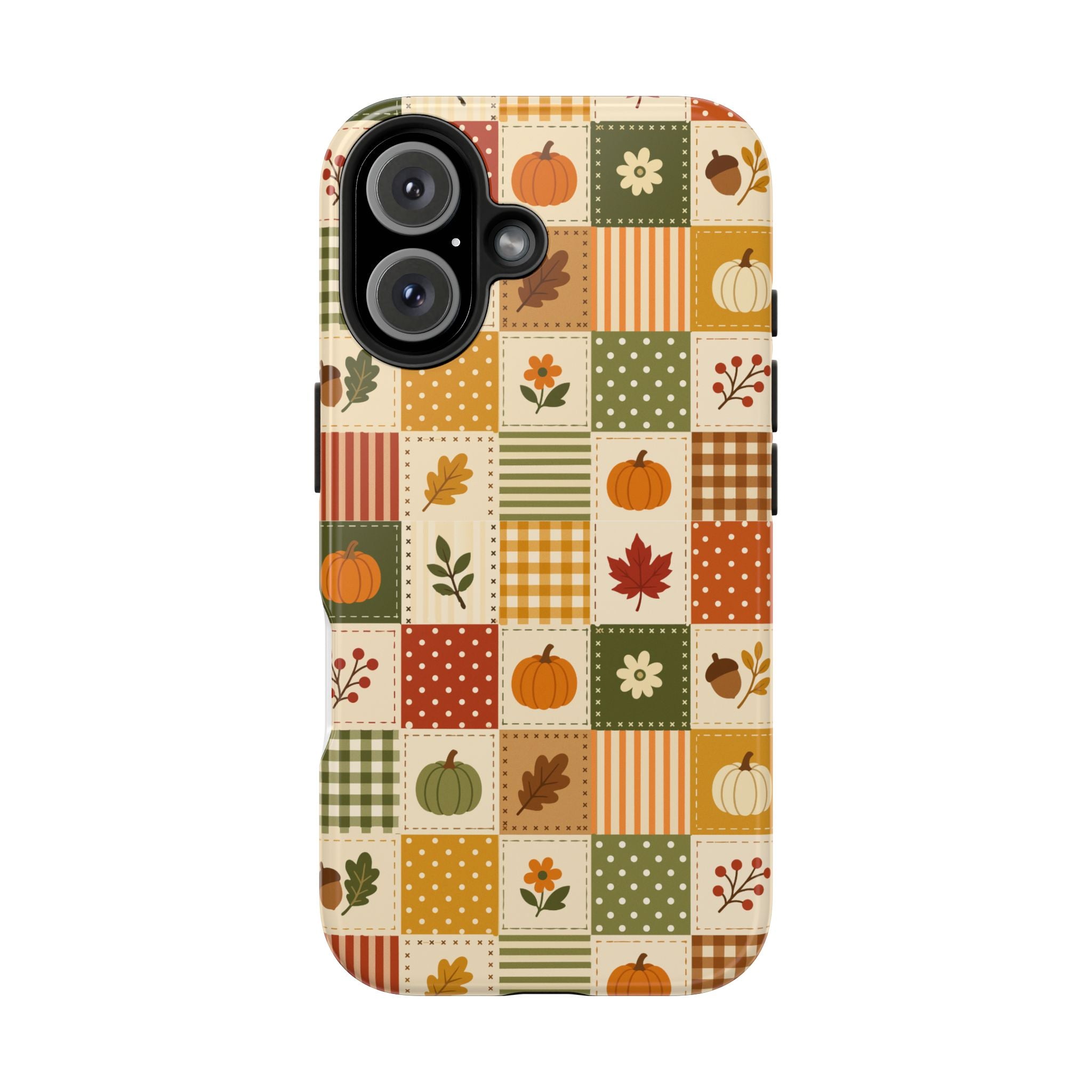 iPhone Case - Patchwork Orange Green Halloween Theme