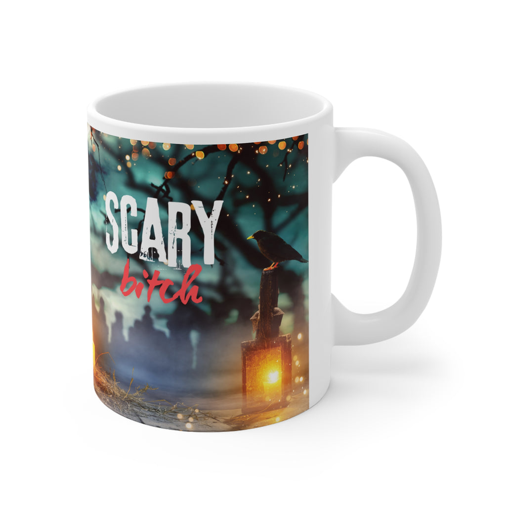 Scary Bitch Halloween Ghost Mug — Ceramic Coffee Cup