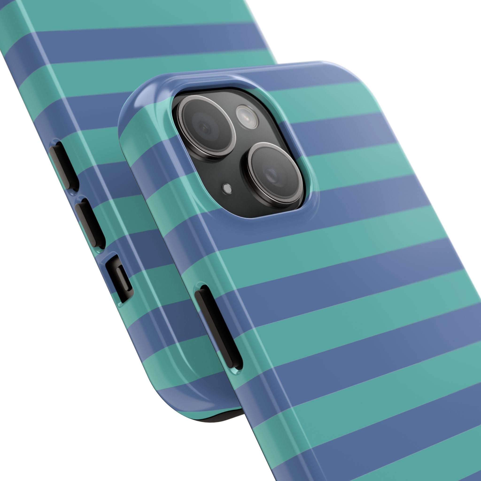 iPhone Case Navy Aqua Stripes
