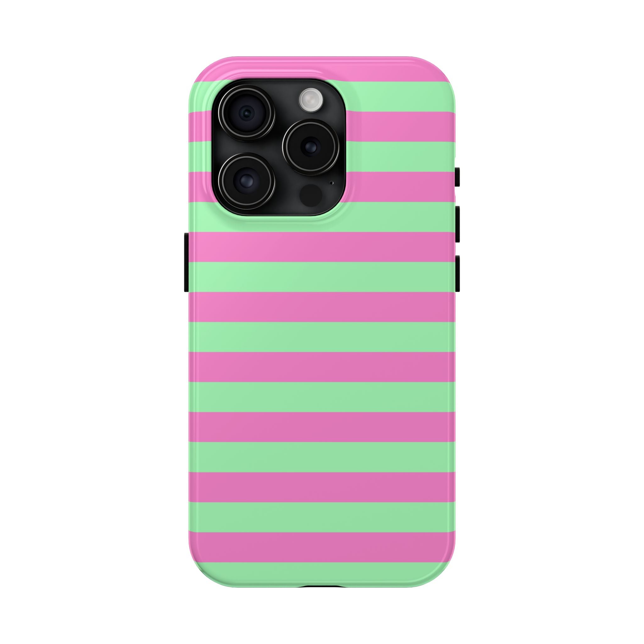 iPhone Case Pink Green Stripes
