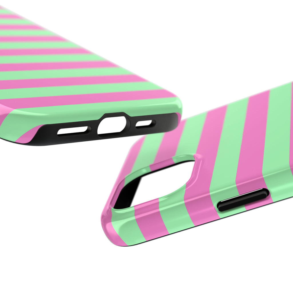 iPhone Case - Pink Green Stripes