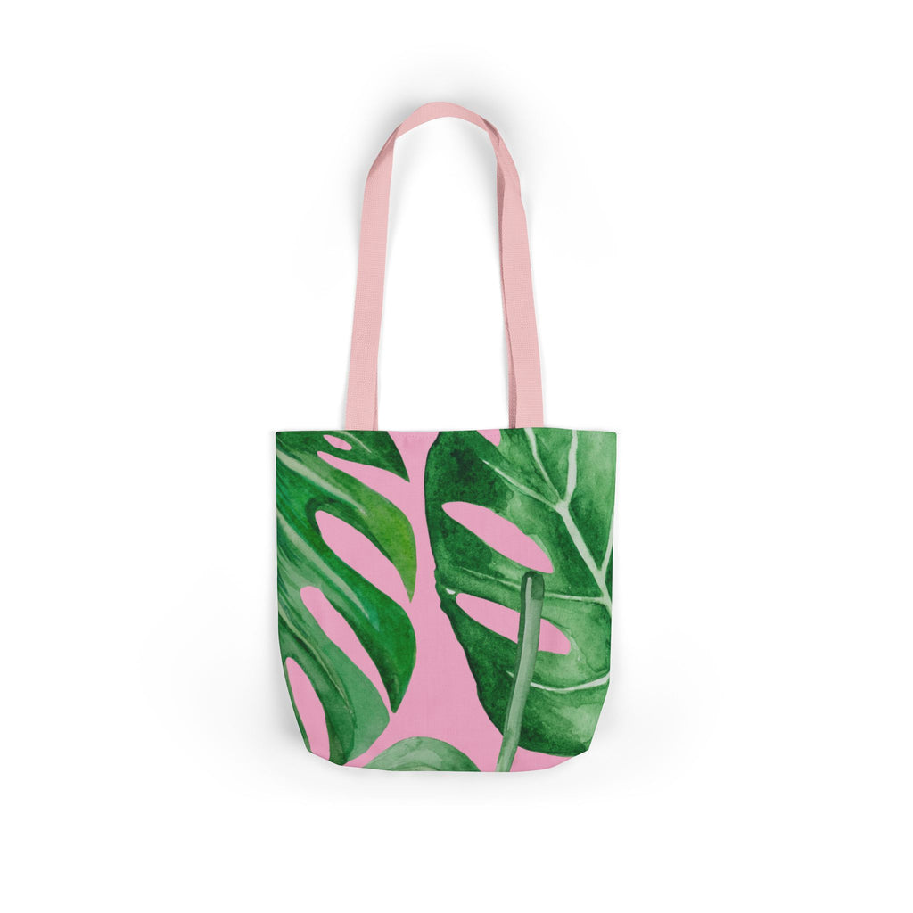 Striped Canvas Tote Bag — Tropical Beach-Ready Shopper