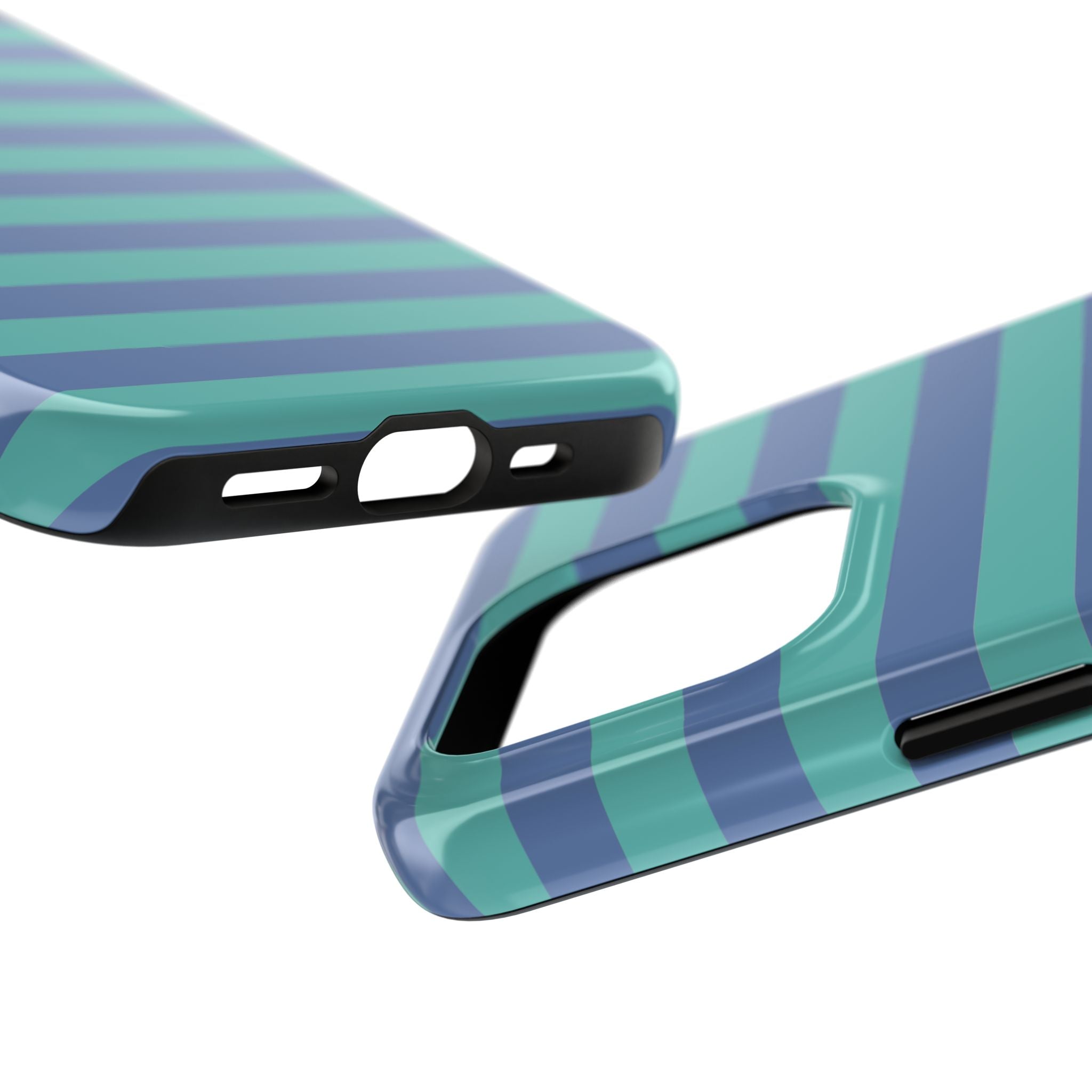 iPhone Case Navy Aqua Stripes