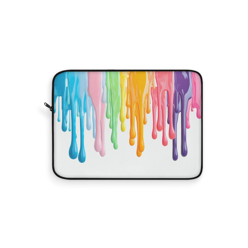 Pastel Drip Paint Laptop Sleeve — Protective Neoprene Cover