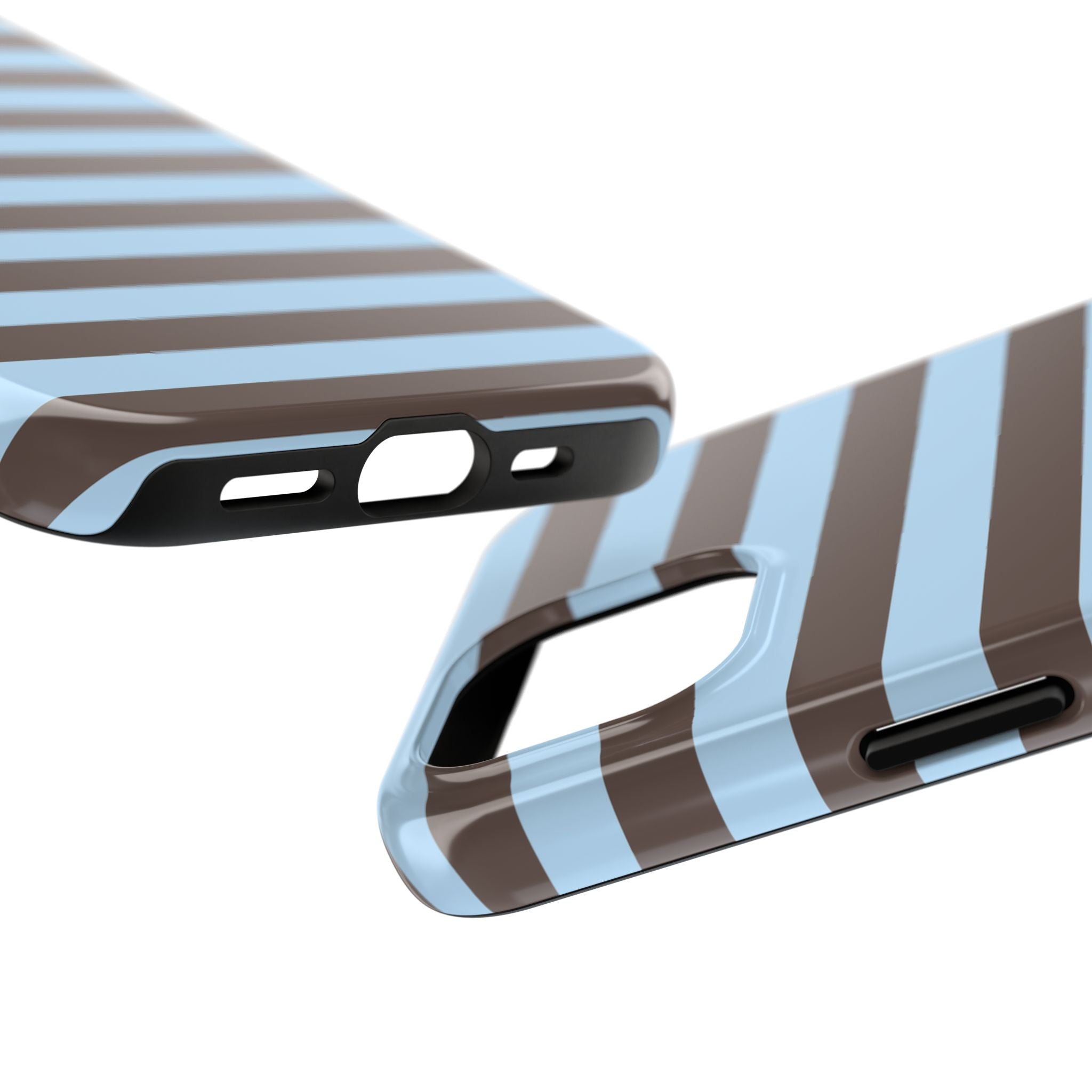 iPhone Case Blue Brown Stripes