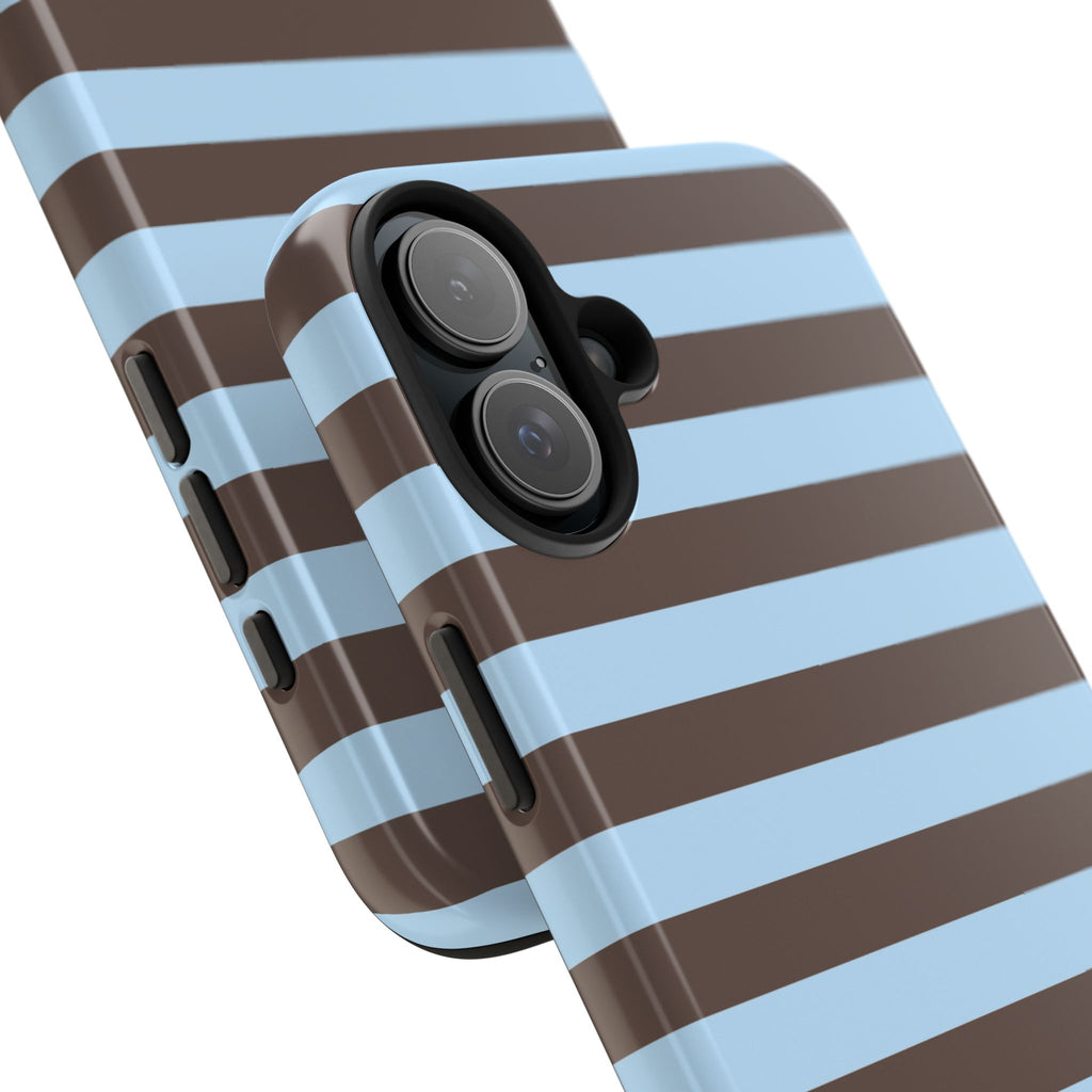 iPhone Case Blue Brown Stripes