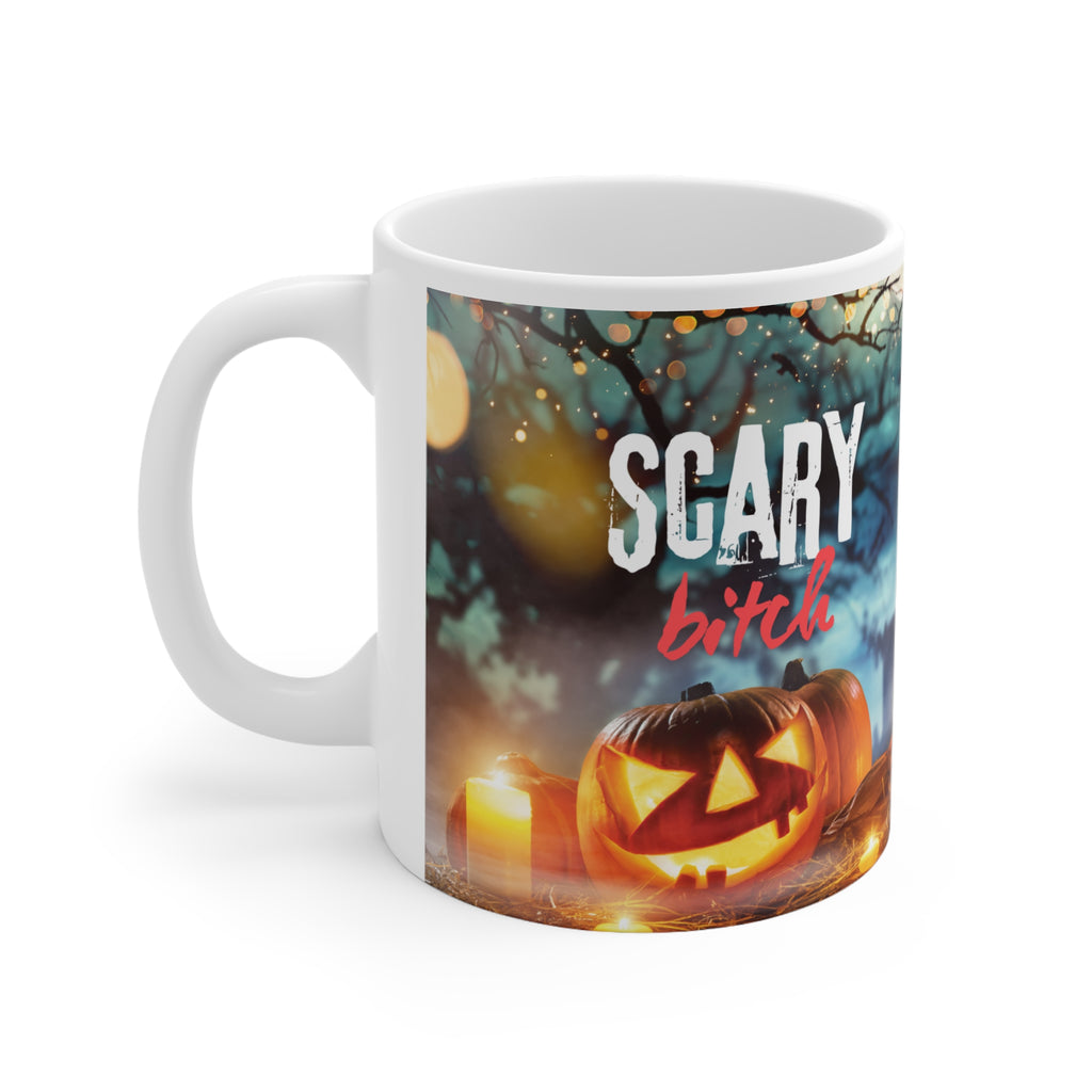 Scary Bitch Halloween Ghost Mug — Ceramic Coffee Cup