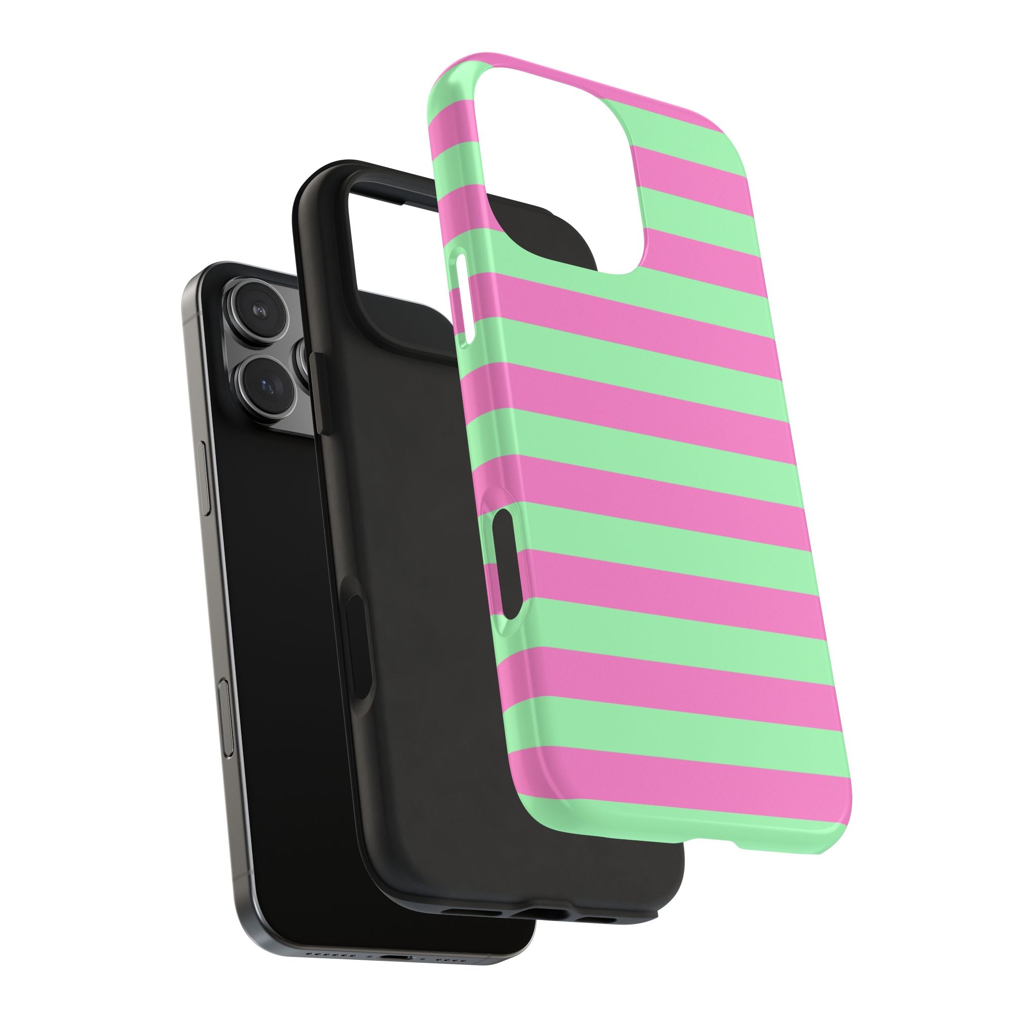 iPhone Case - Pink Green Stripes
