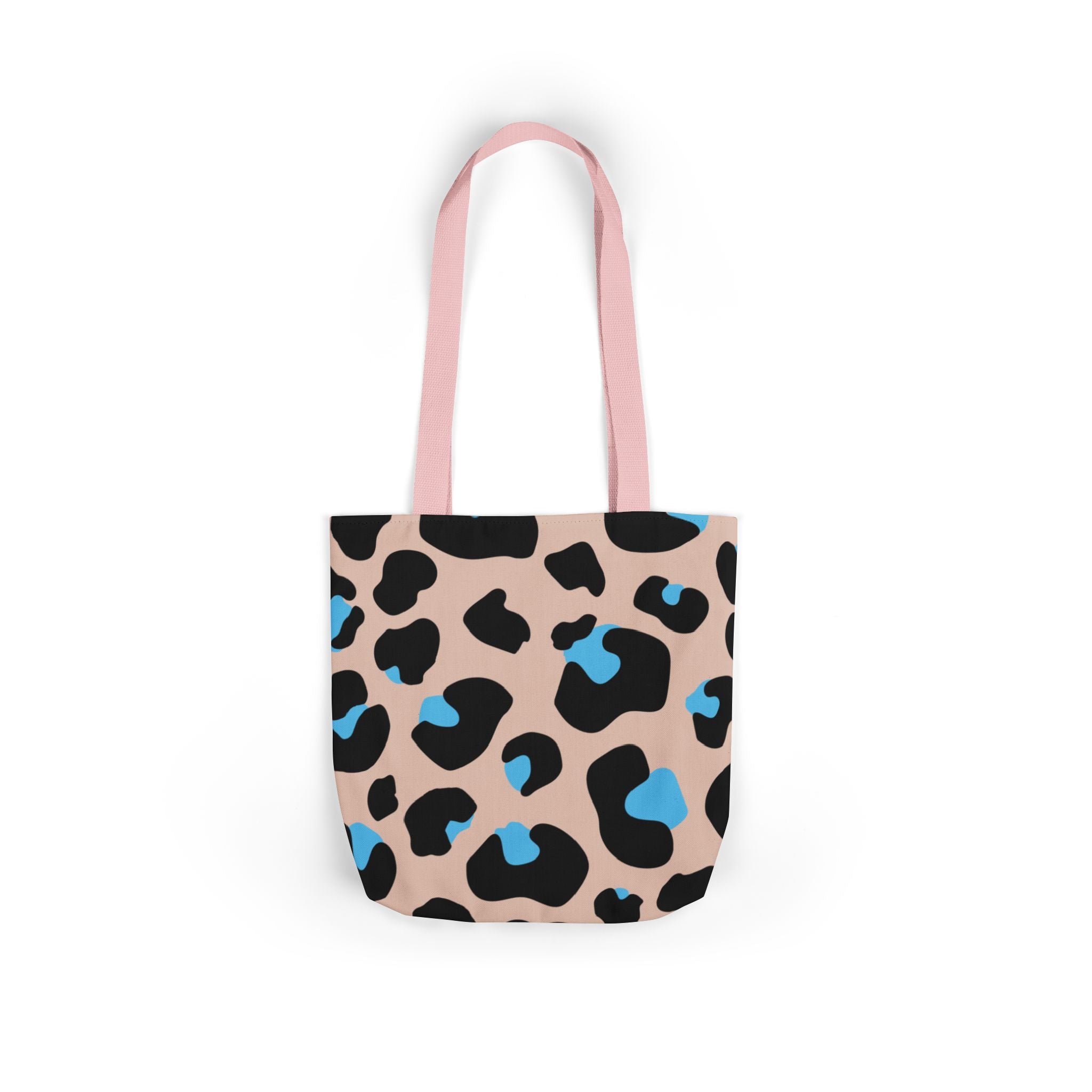 Canvas Tote Bag — Brown Blue Leopard  Beach-Ready Shopper