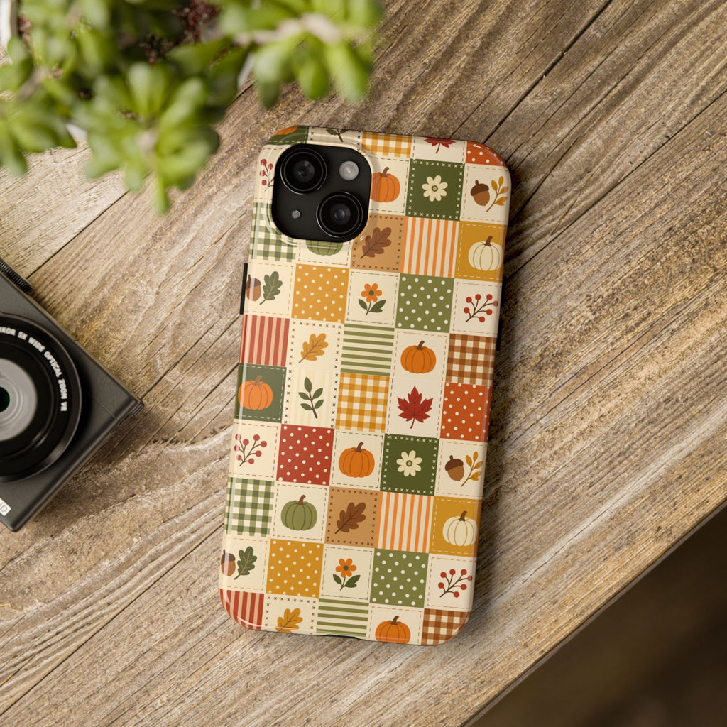 iPhone Case - Patchwork Orange Green Halloween Theme
