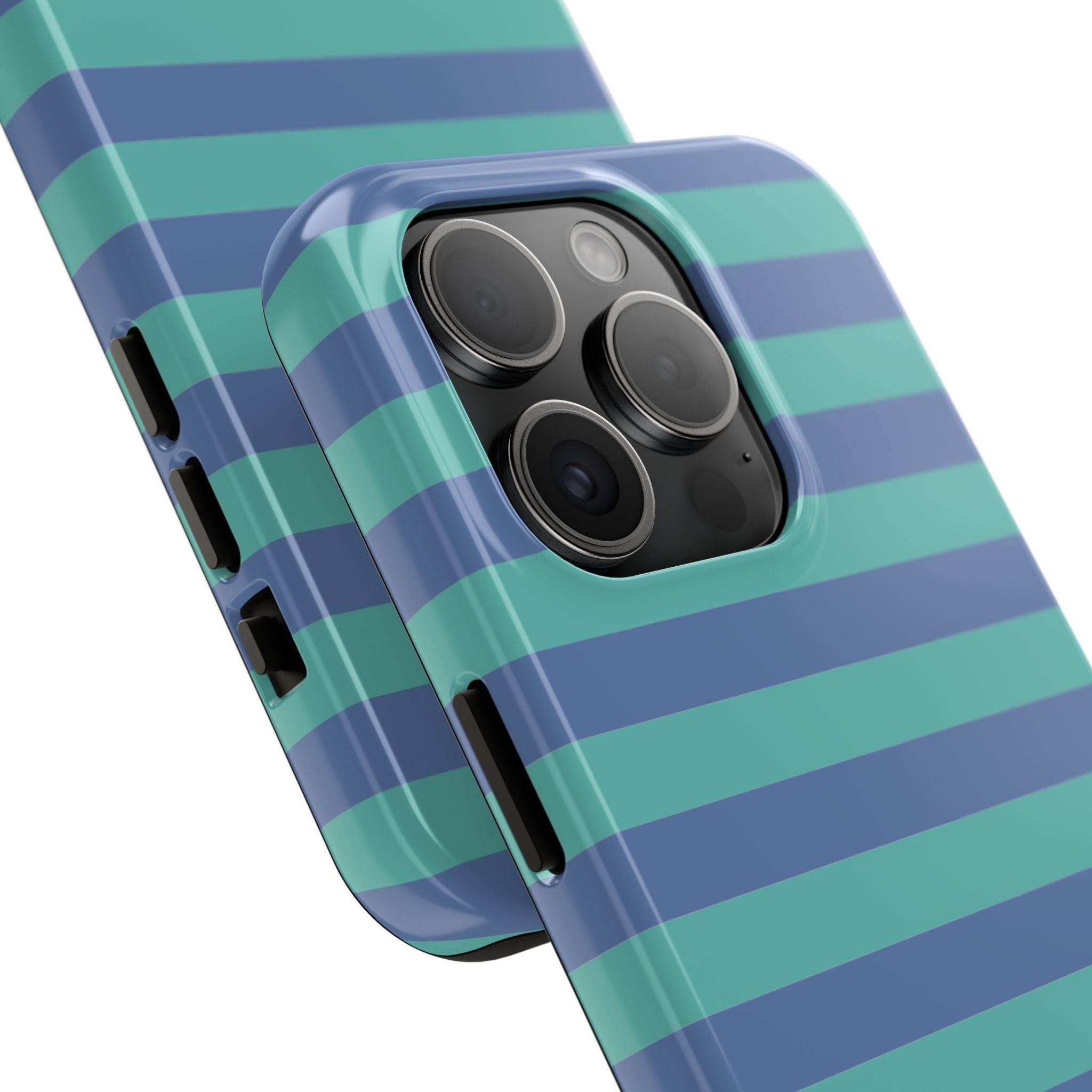 iPhone Case Navy Aqua Stripes