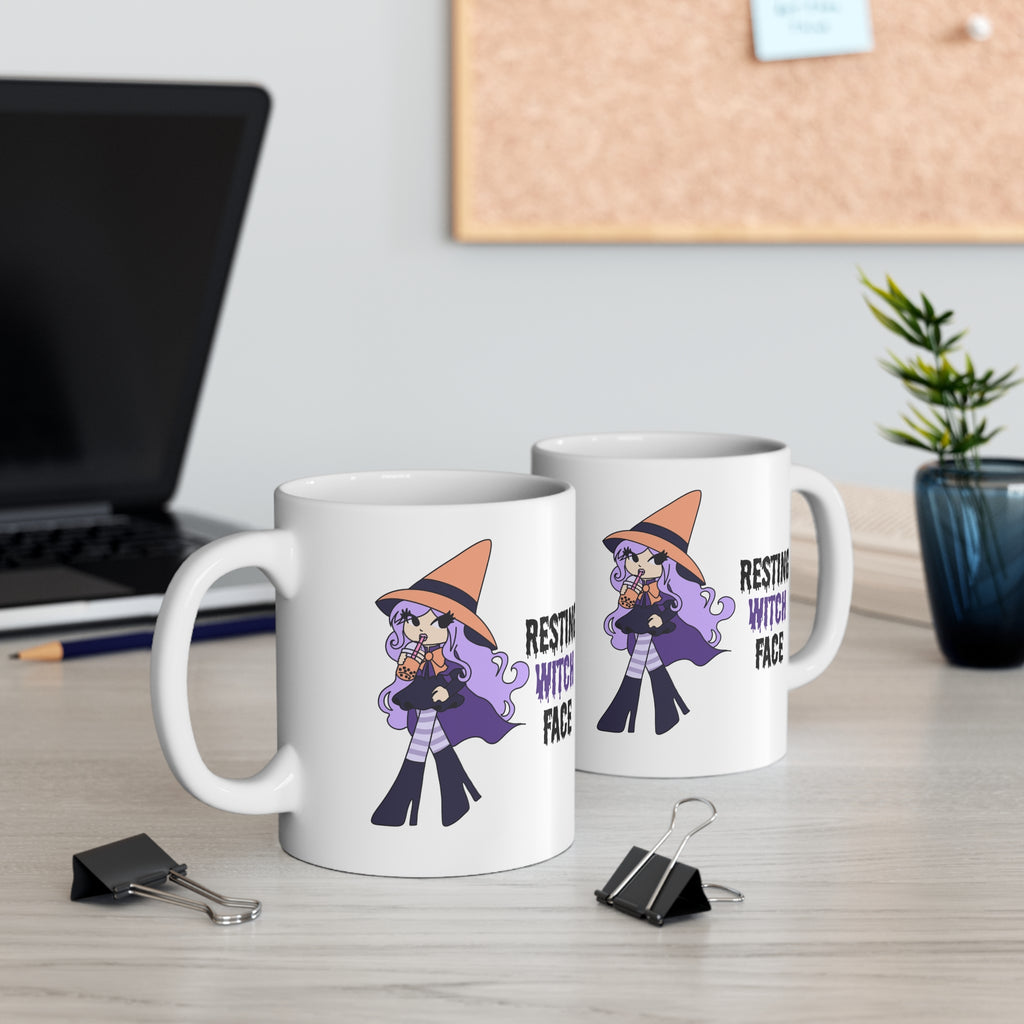Resting Witch Face Mug — Ceramic Coffee Cup