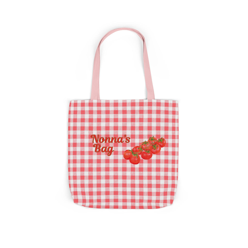 Nonna Tomato Red Gingham Canvas Tote Bag  - Beach-Ready Shopper