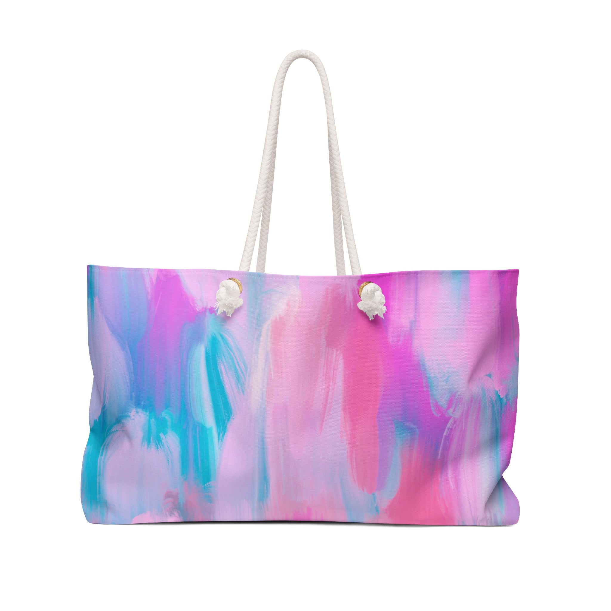 Pastel Abstract Tile Weekender Bag — Large Travel or Beach Tote