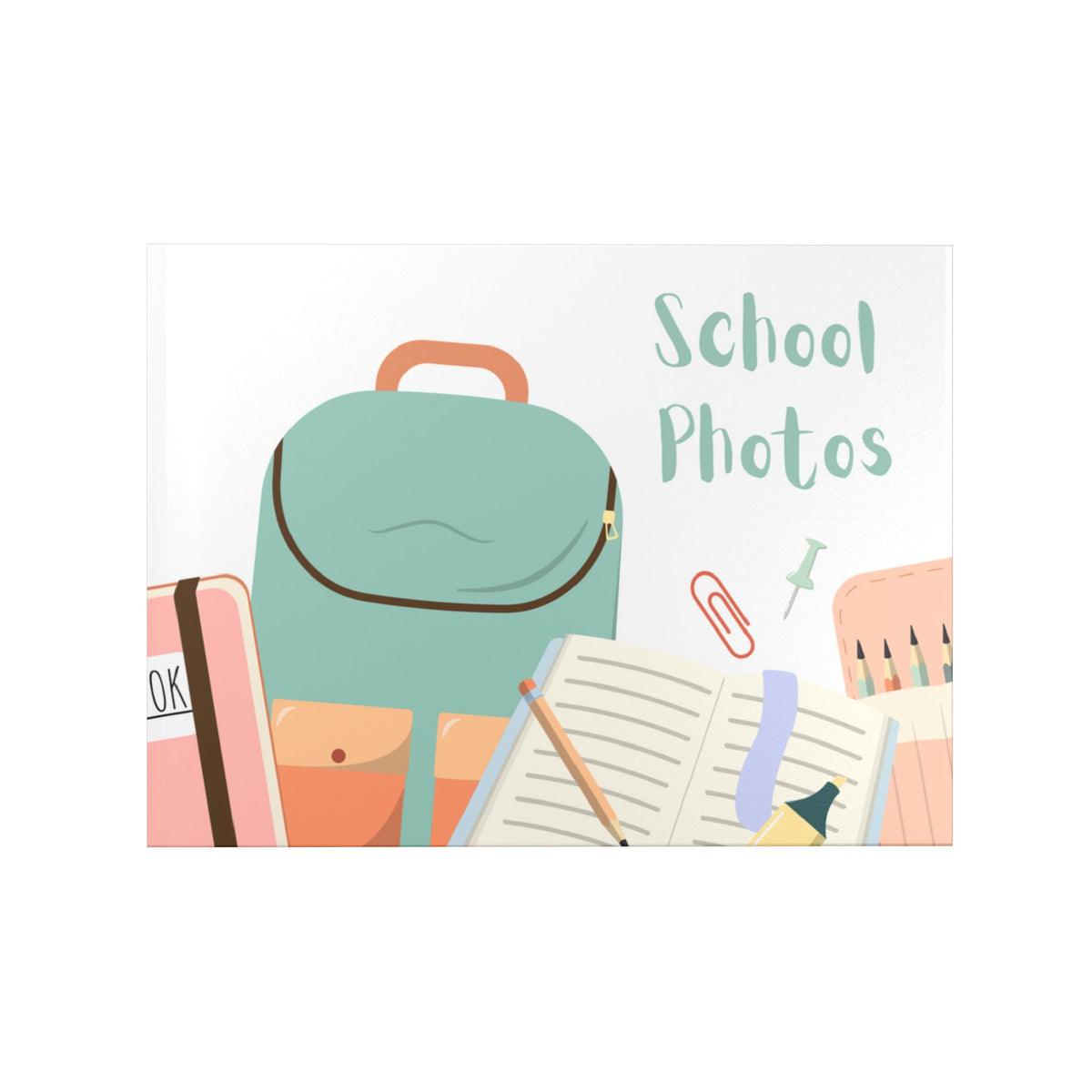 Pastel School Photos Hardcover Photo Book — Keepsake Yearbook Memory Album