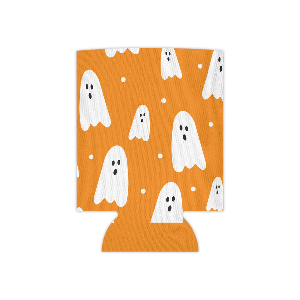 Ghost Halloween Can Cooler –Fall Autumn Beverage Orange White