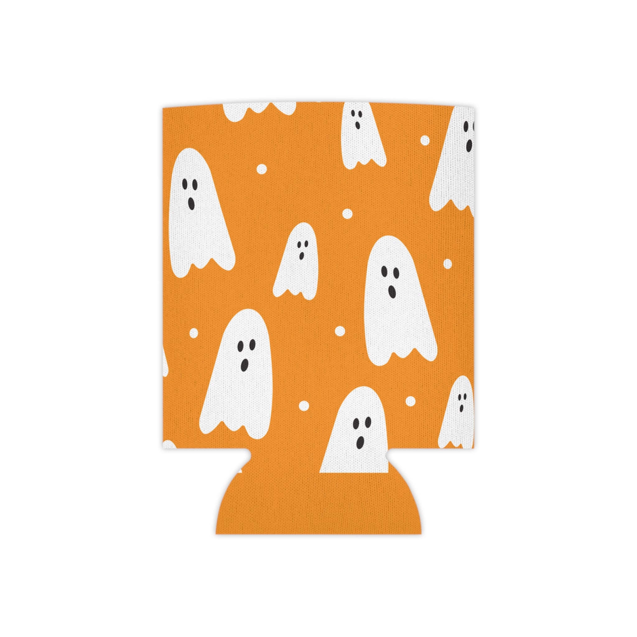 Ghost Halloween Can Cooler –Fall Autumn Beverage Orange White