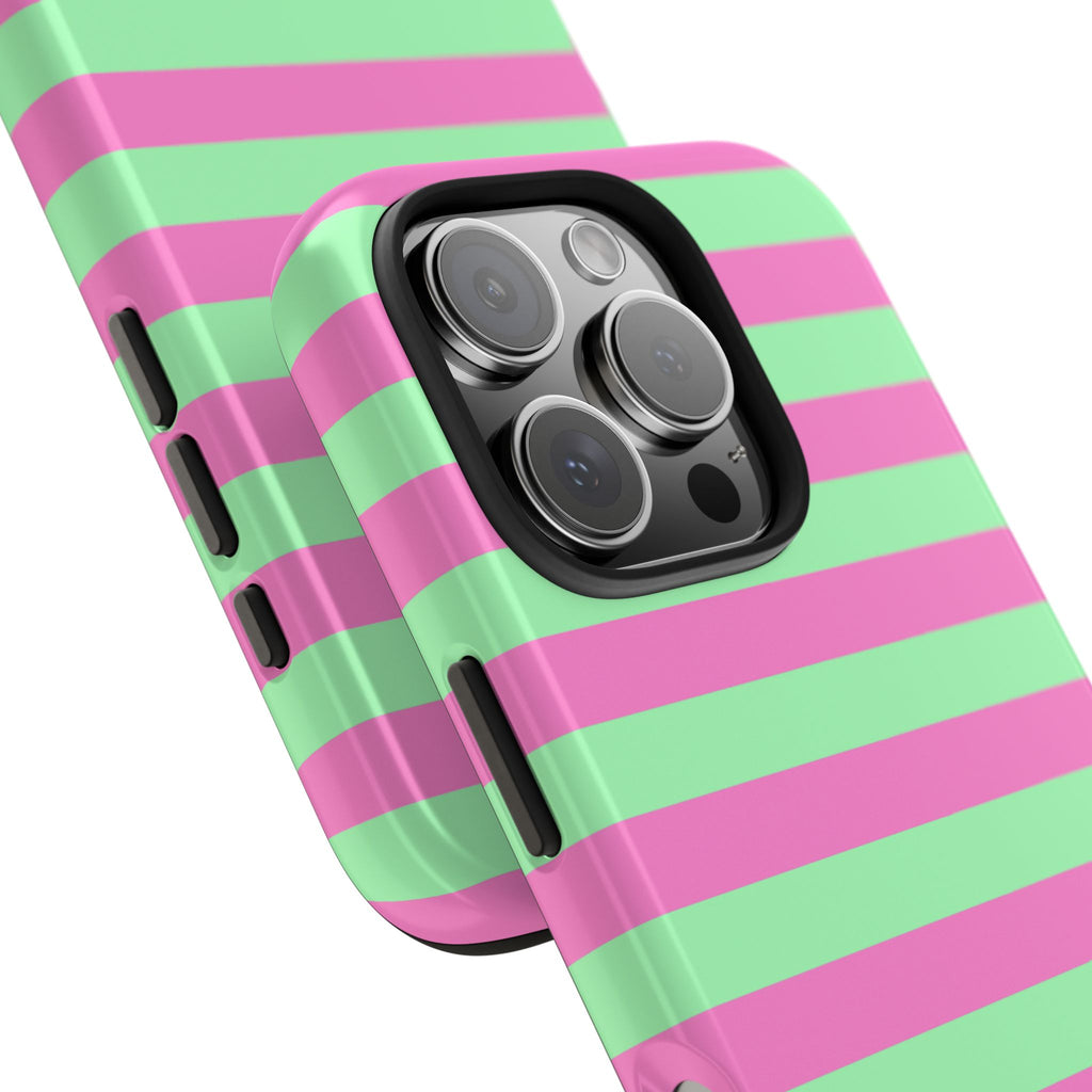 iPhone Case - Pink Green Stripes