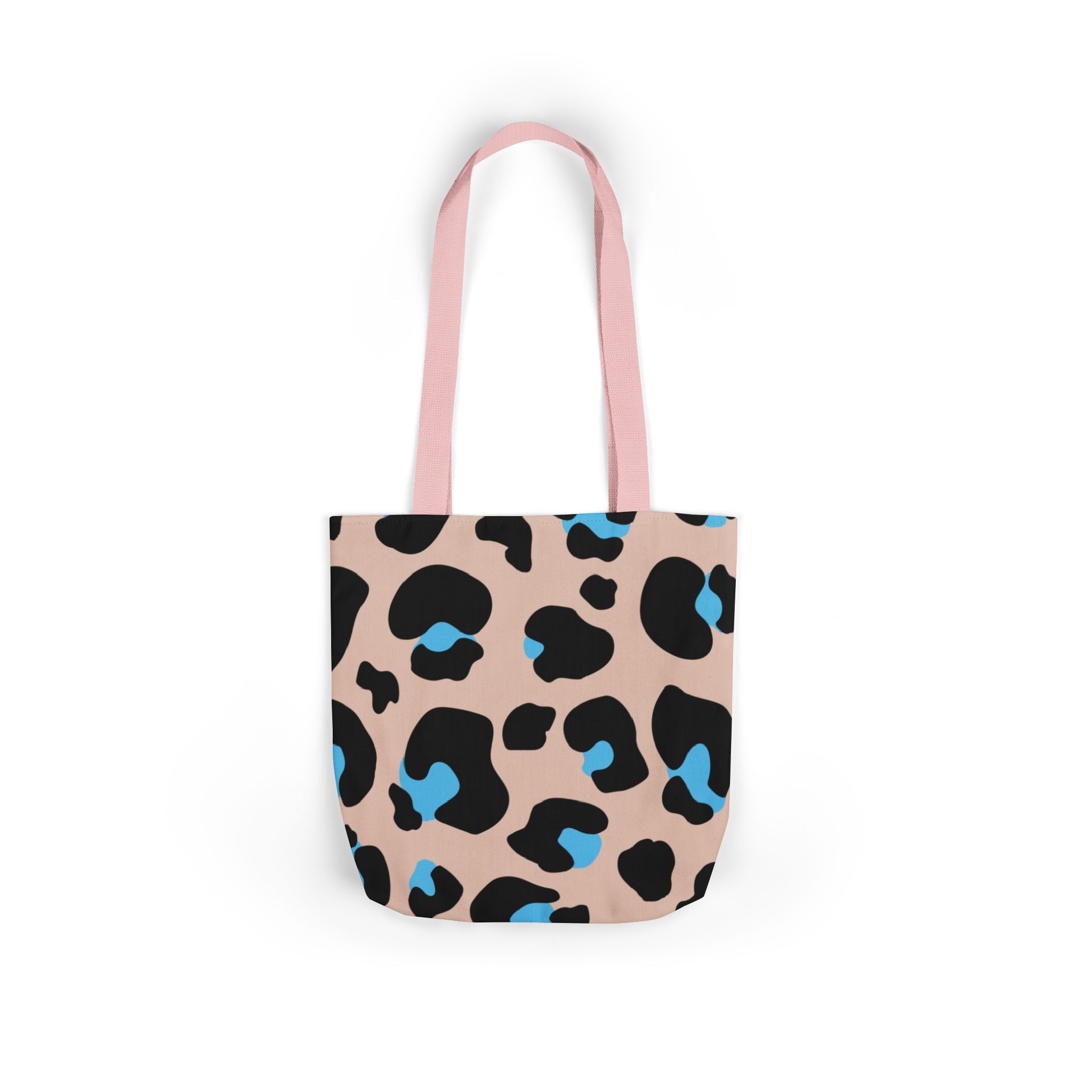 Canvas Tote Bag — Brown Blue Leopard  Beach-Ready Shopper