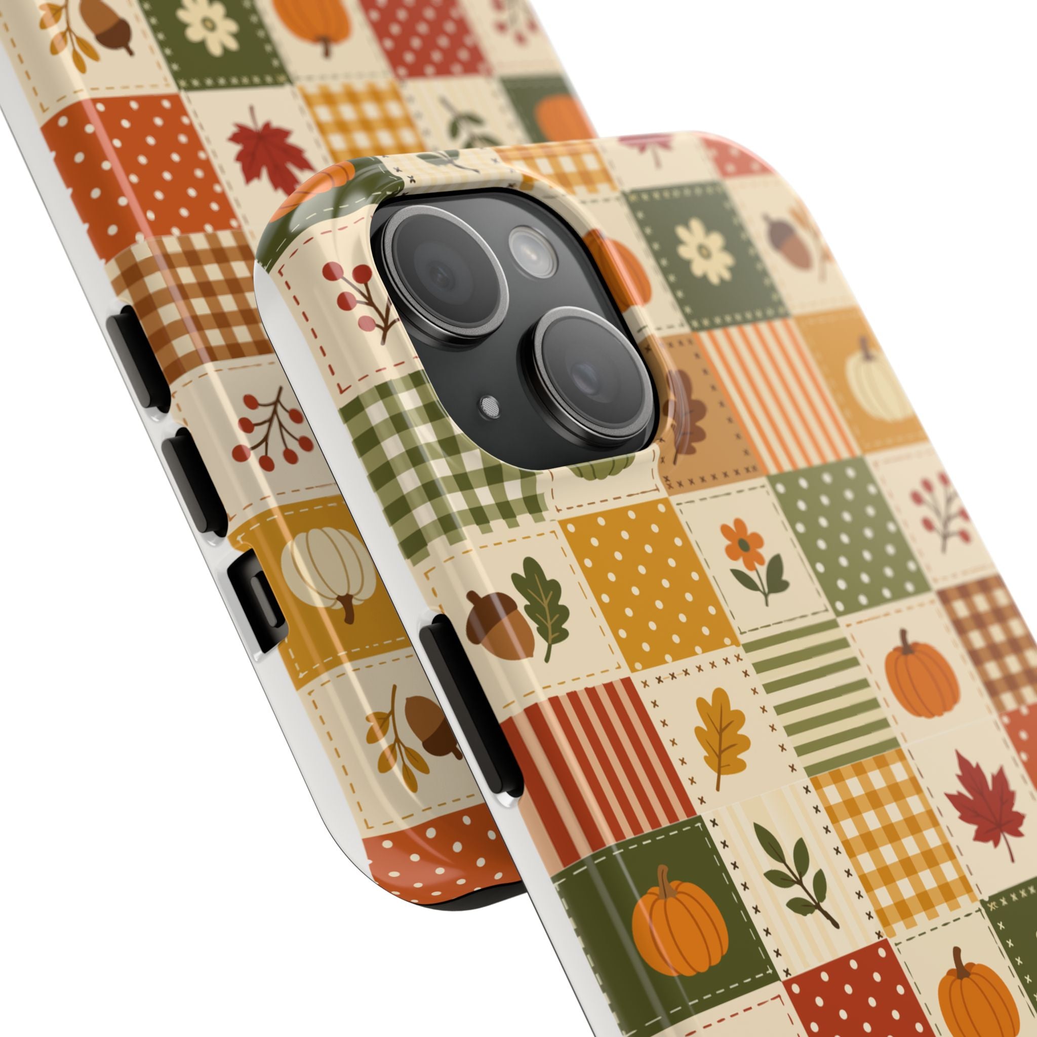 iPhone Case - Patchwork Orange Green Halloween Theme