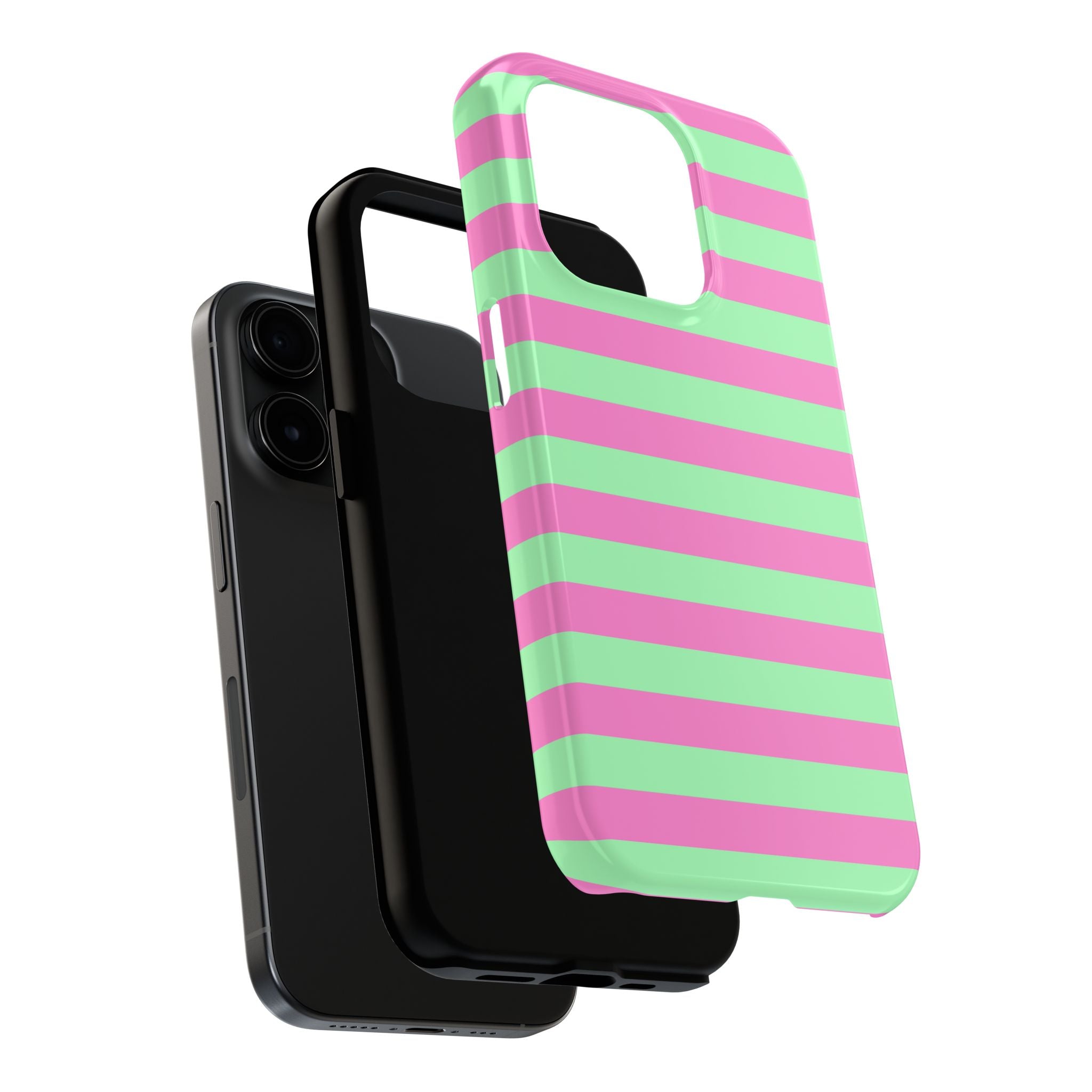 iPhone Case - Pink Green Stripes