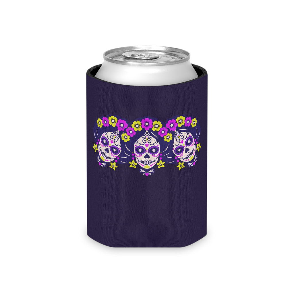 Purple Pink Mexican Day of the Dead Design Can Cooler –Fall Autumn Halloween
