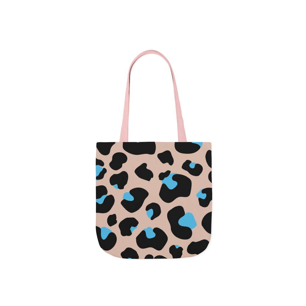 Canvas Tote Bag — Brown Blue Leopard  Beach-Ready Shopper