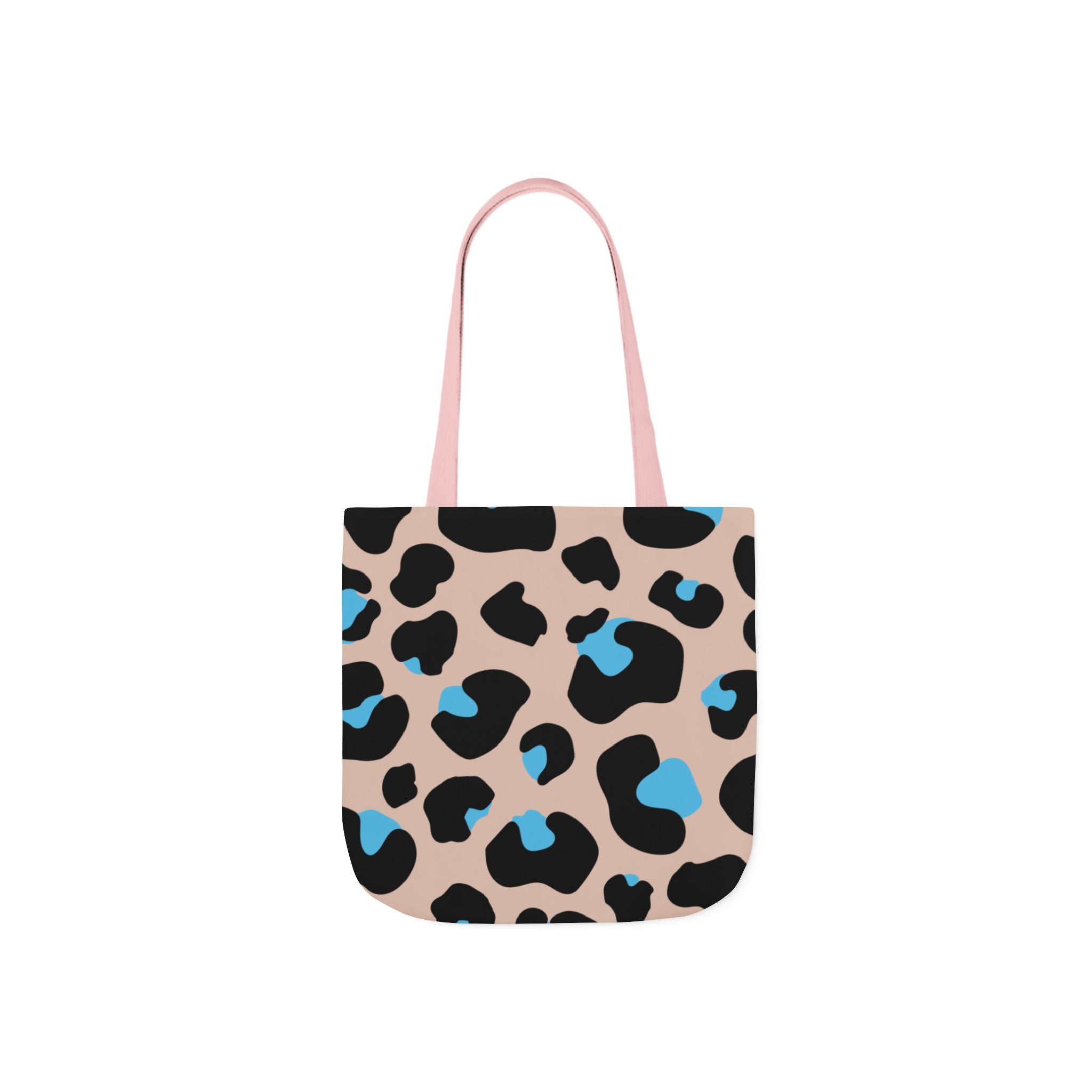 Canvas Tote Bag — Brown Blue Leopard  Beach-Ready Shopper