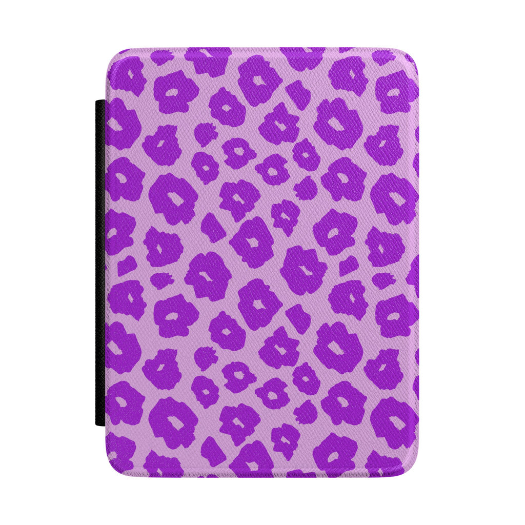 Purple Pink Leopard Print Kindle Case