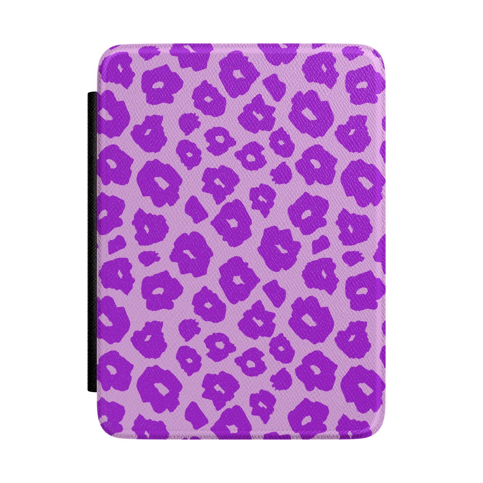 Purple Pink Leopard Print Kindle Case