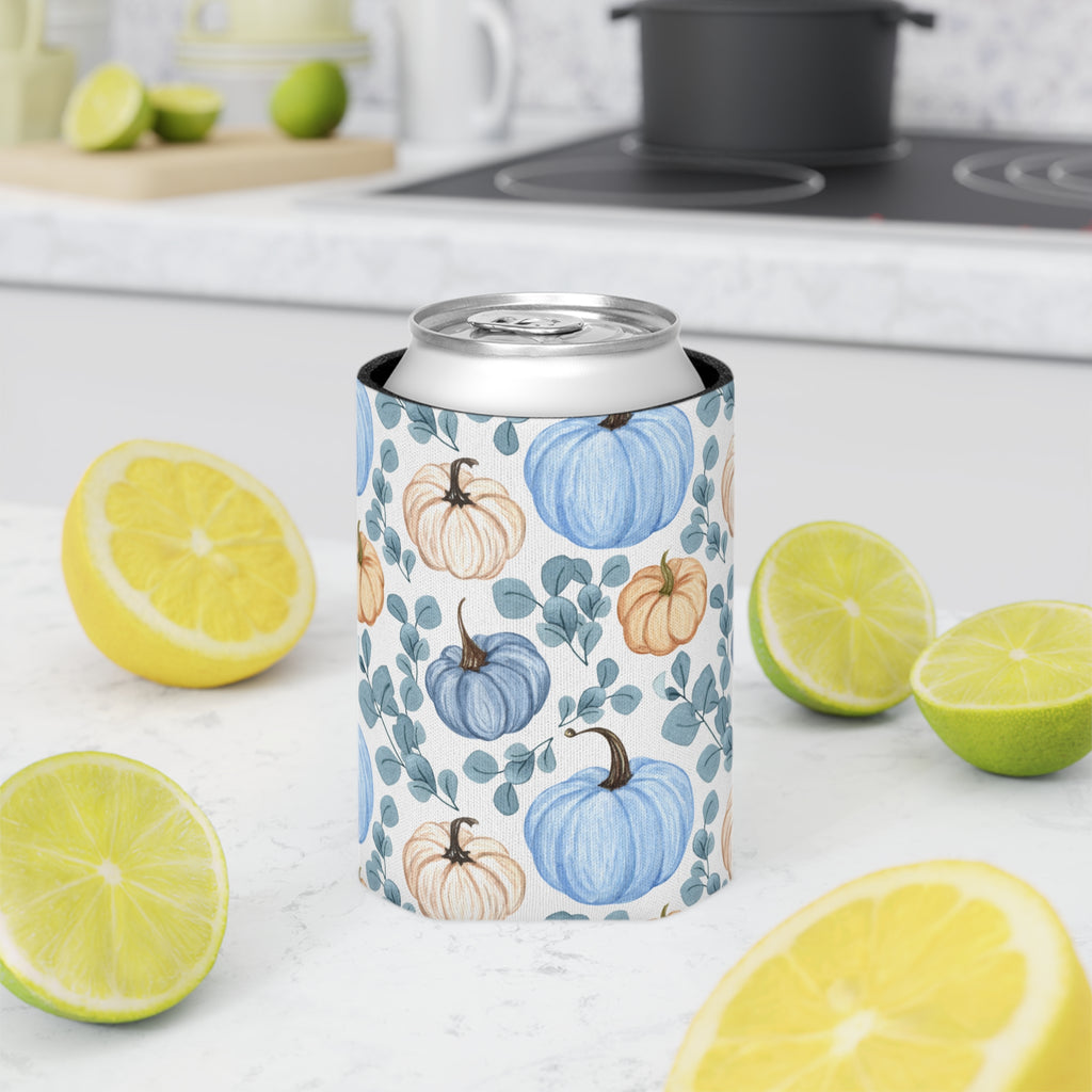 Blue Orange Pumpkin Halloween Can Cooler –Fall Autumn Halloween