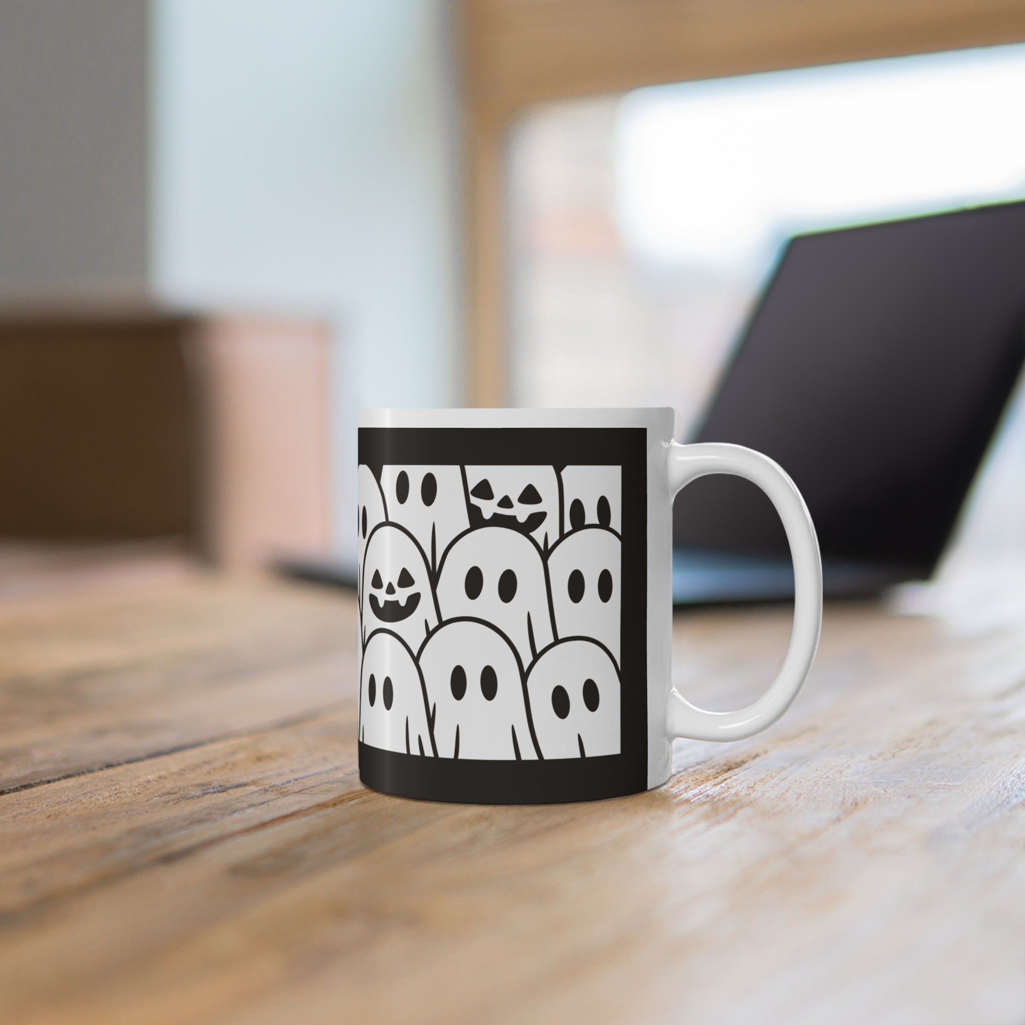 Spooky Halloween Ghost Mug — Ceramic Coffee Cup