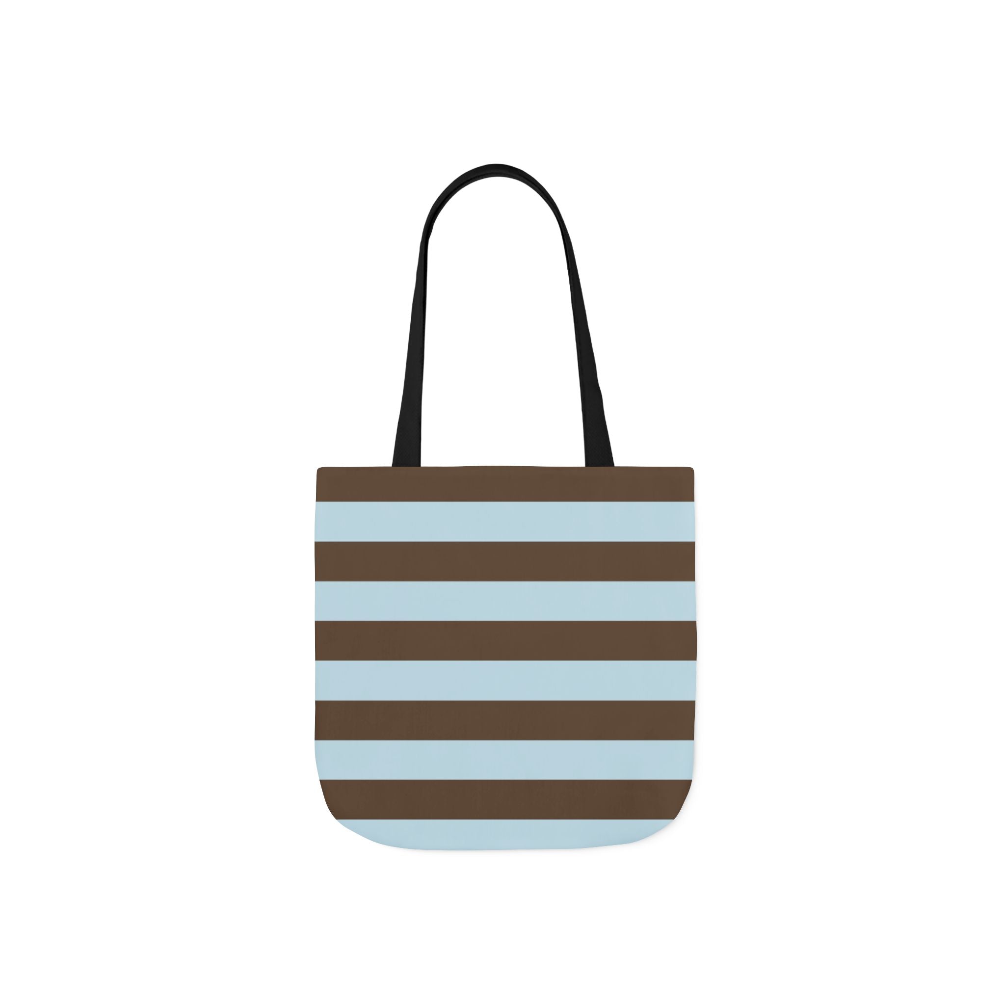 Striped Canvas Tote Bag — Blue & Brown Beach-Ready Shopper