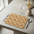 Thanksgiving Fall Halloween Pumpkin Patchwork Pattern LEATHER Placemat - Table Decor