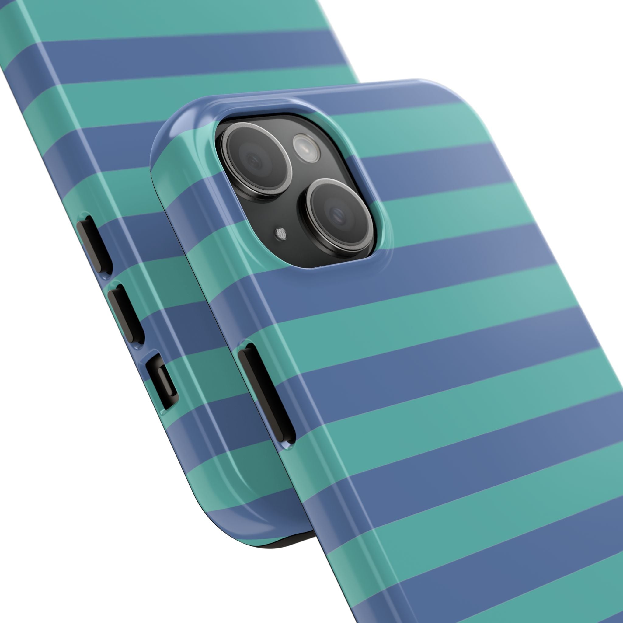 iPhone Case Navy Aqua Stripes