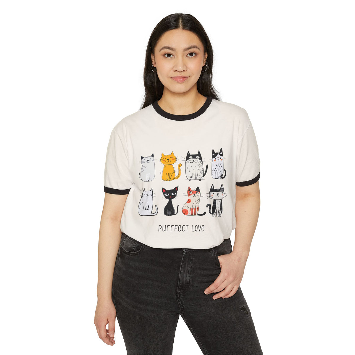 Purrfect Cat Lovers Ringer T-Shirt